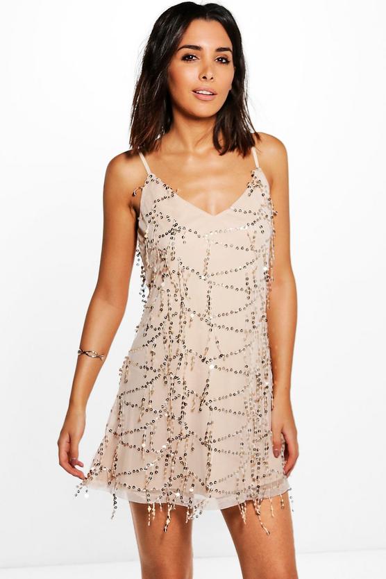 Taylor Strappy Sequin Swing Dress